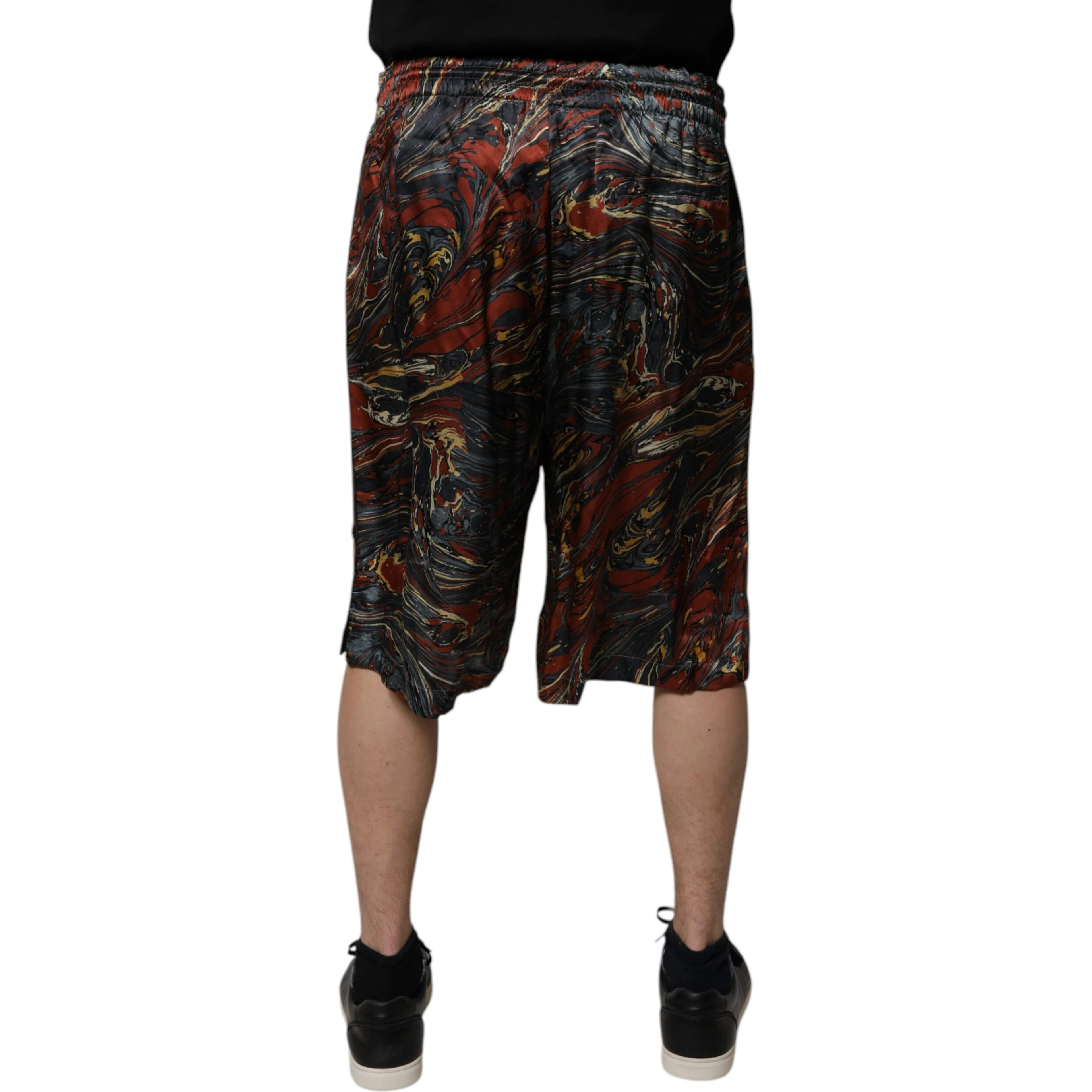 Multicolor Marble Print Trouser Bermuda Shorts