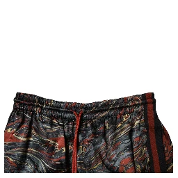 Multicolor Marble Print Trouser Bermuda Shorts