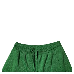 Green Cotton Men Sweatshorts Bermuda Shorts