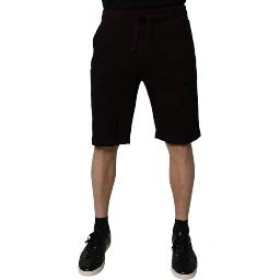 Maroon Cotton Sweatshorts Men Bermuda Shorts
