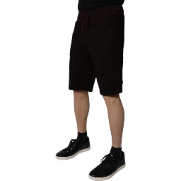 Maroon Cotton Sweatshorts Men Bermuda Shorts