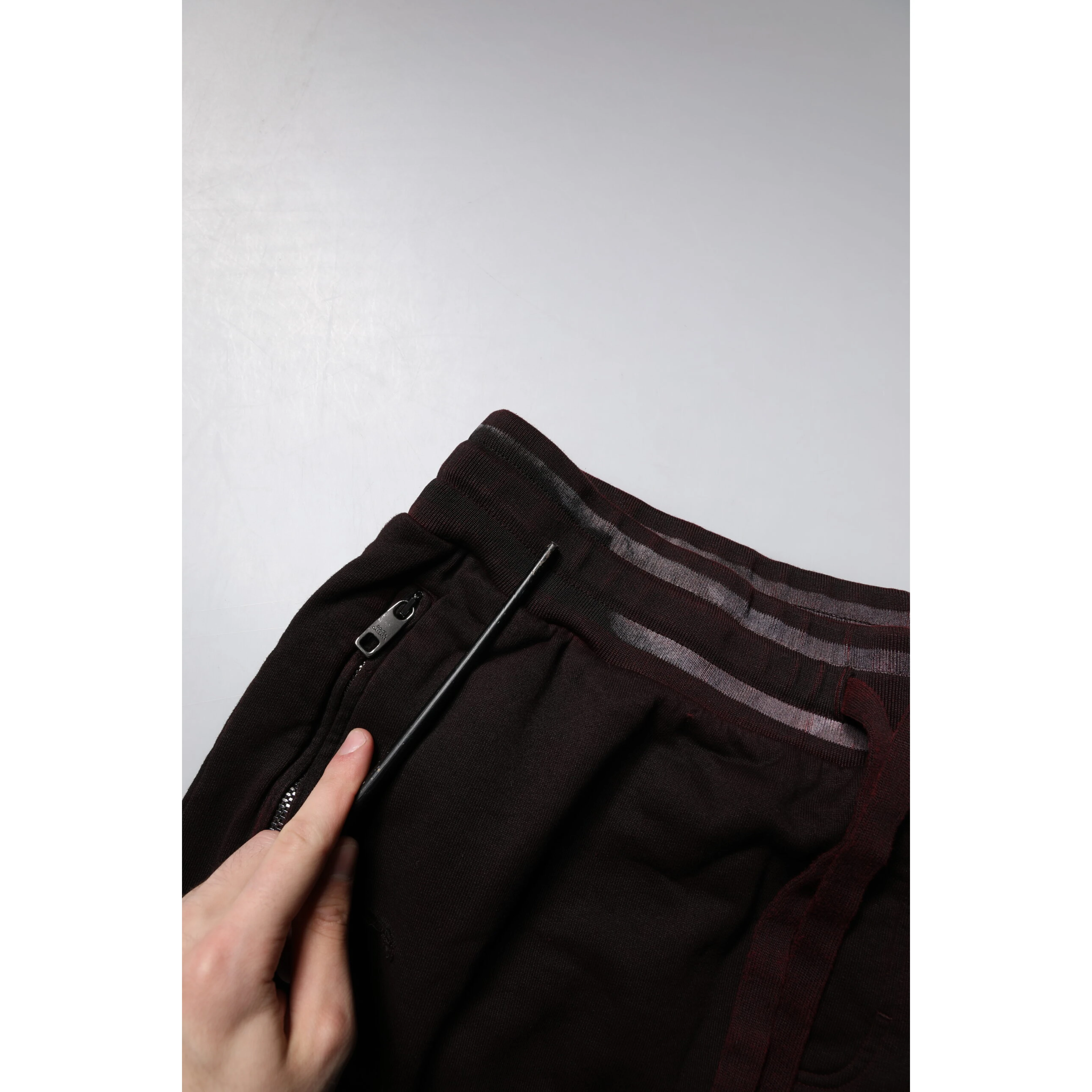Maroon Cotton Logo Plaque Men Bermuda Shorts