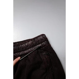 Maroon Cotton Logo Plaque Men Bermuda Shorts