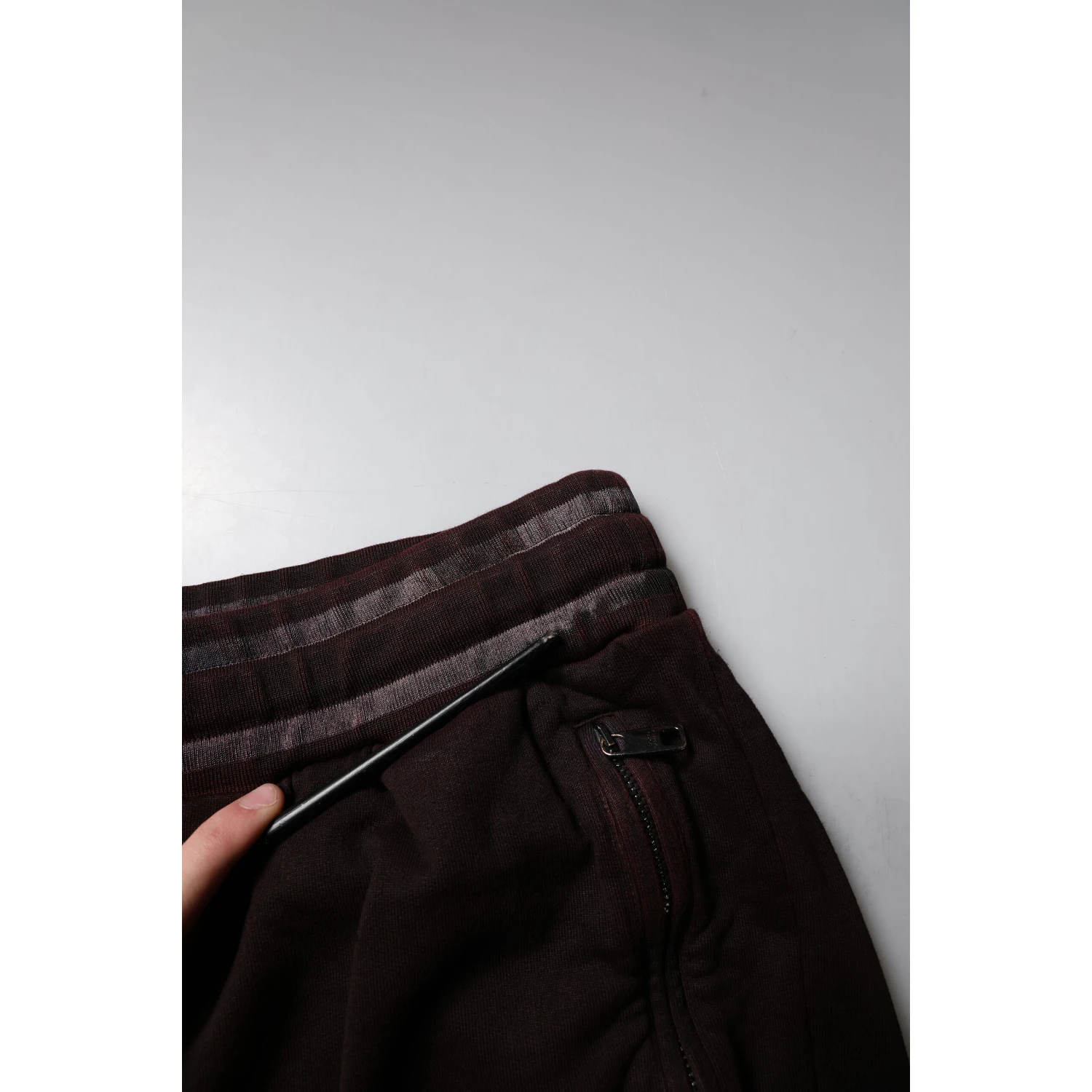 Maroon Cotton Logo Plaque Men Bermuda Shorts