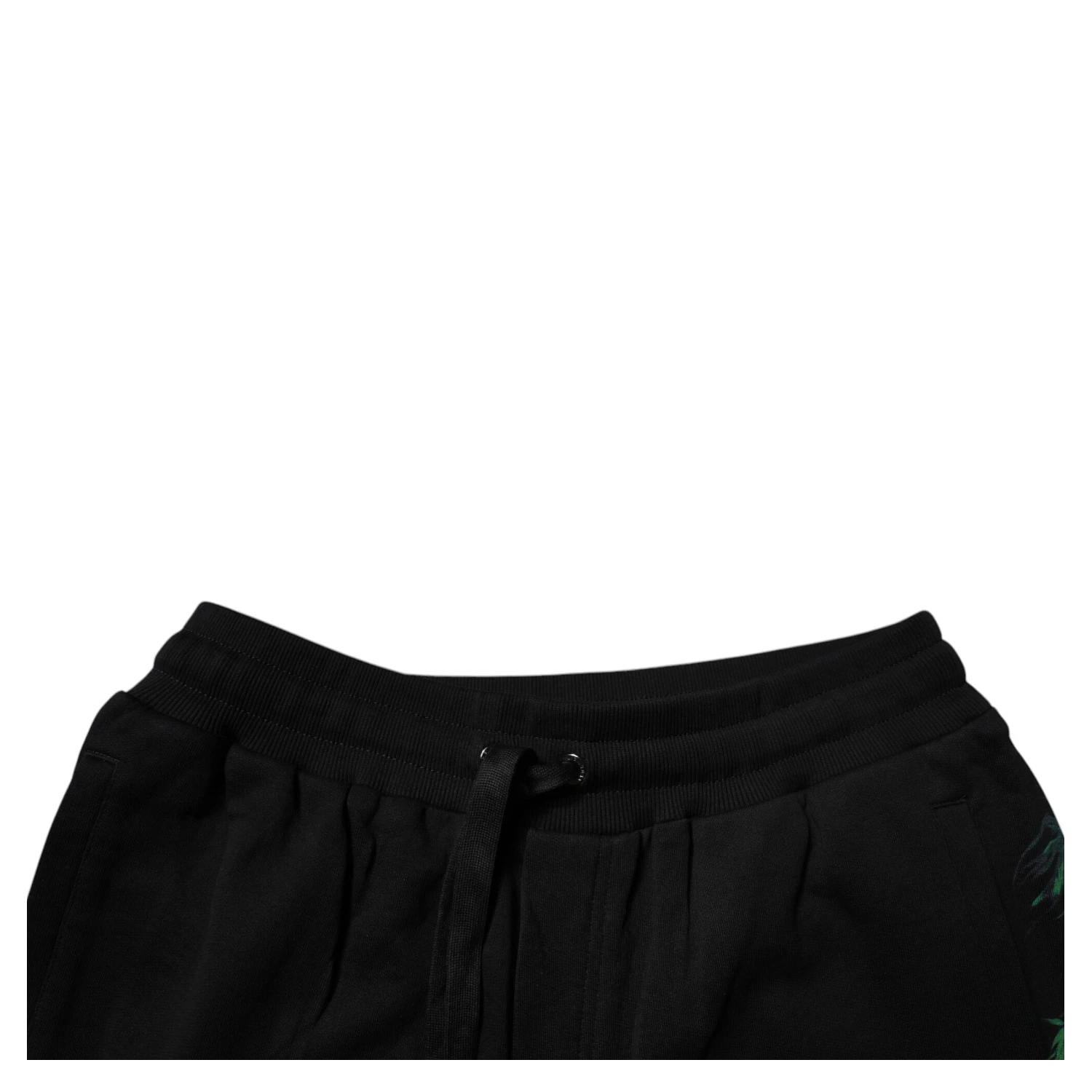 Black Cotton Logo Floral Print Bermuda Shorts