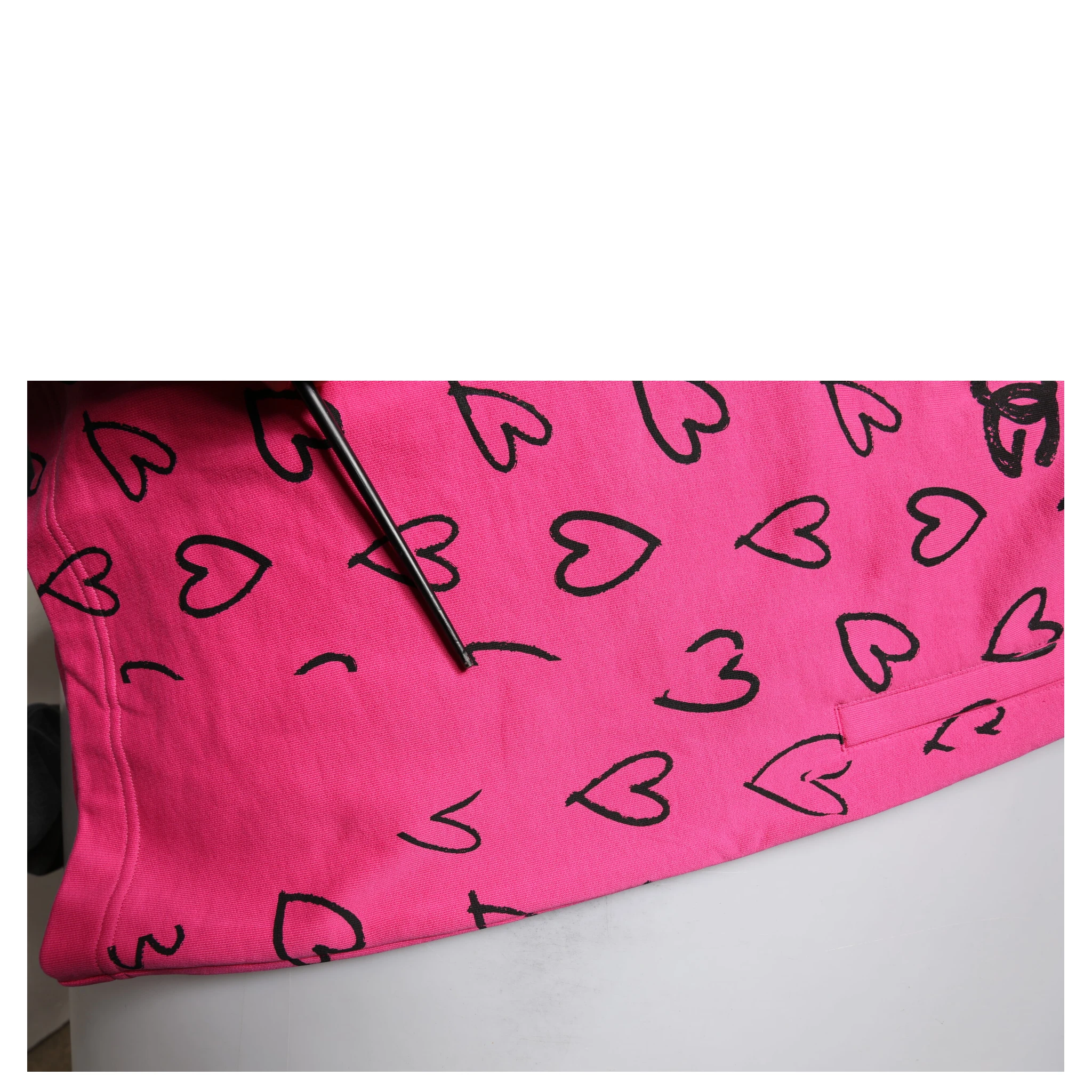 Pink Cotton Heart Print Bermuda Shorts