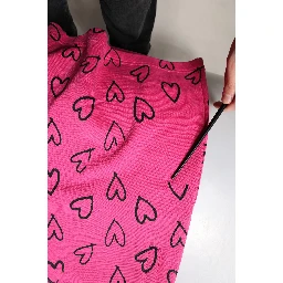 Pink Cotton Heart Print Bermuda Shorts