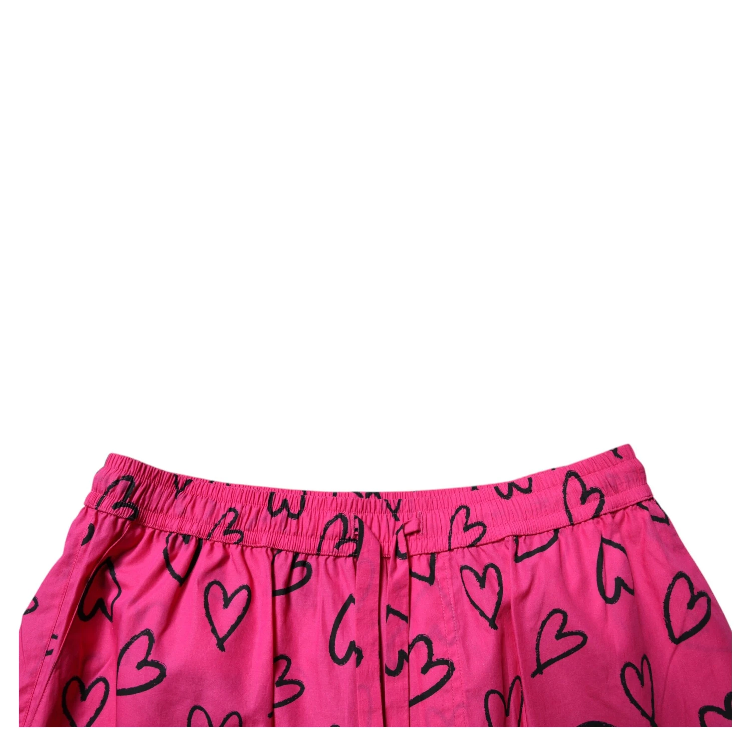 Pink Cotton Heart Print Bermuda Shorts