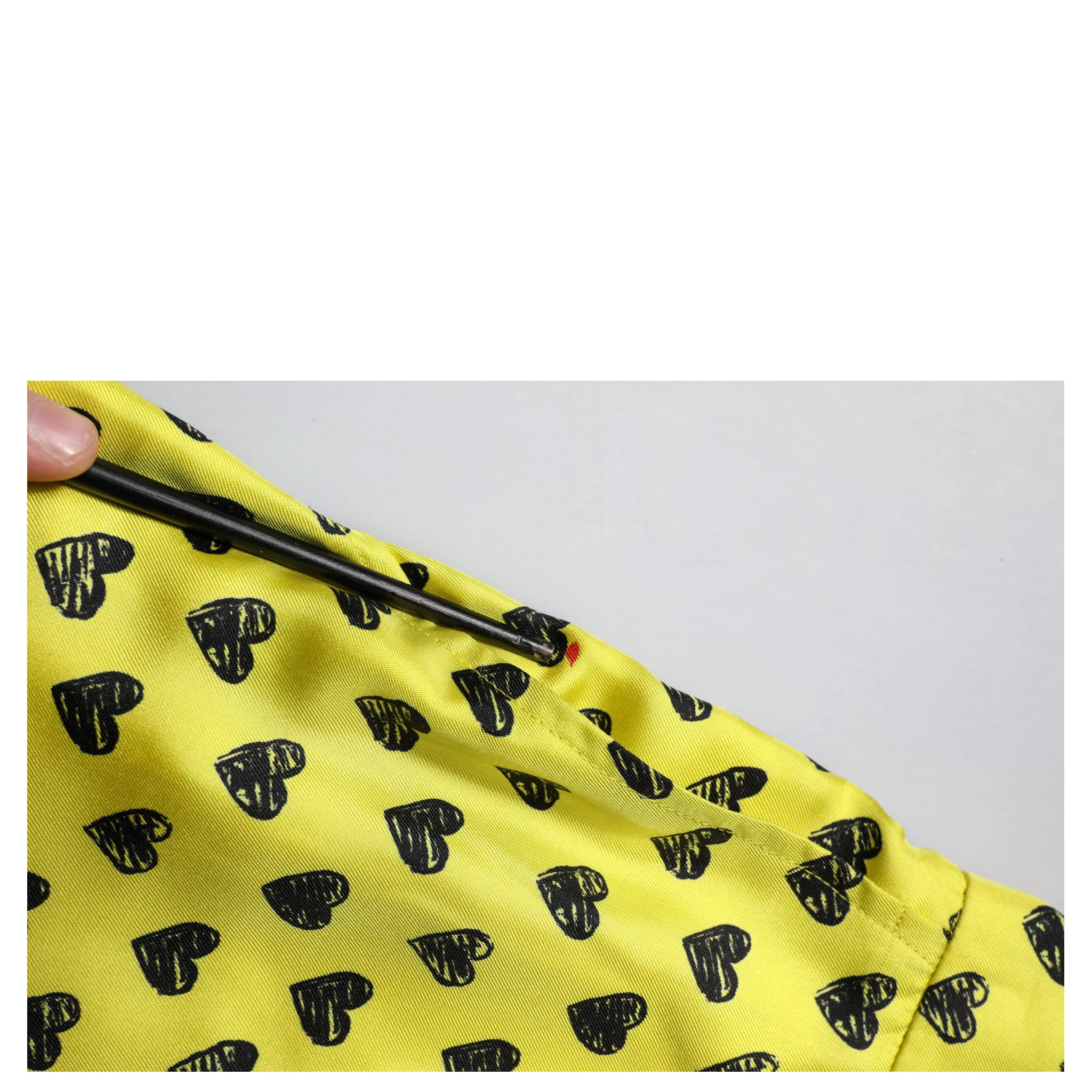Green Silk Heart Print Bermuda Shorts