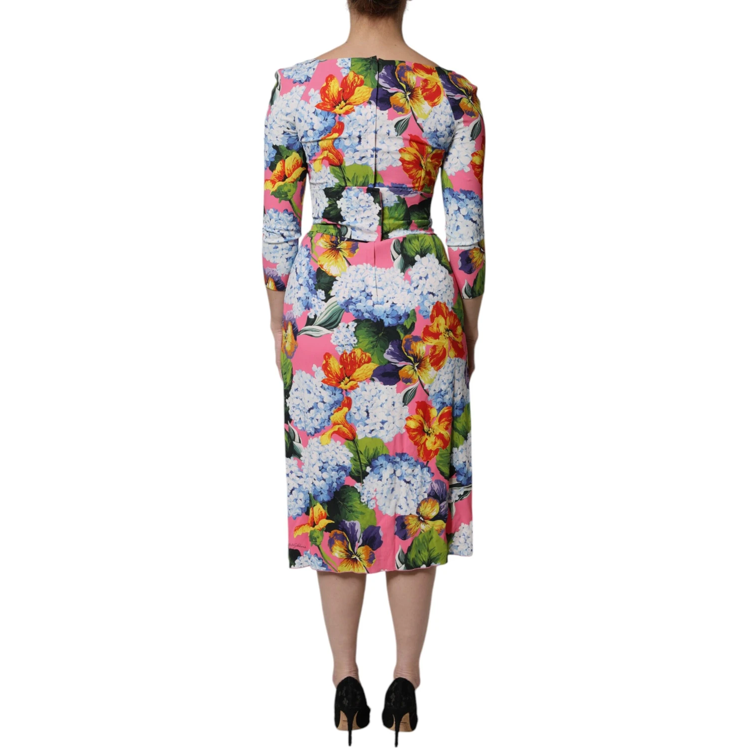 Multicolor Floral Side Slit Midi Dress