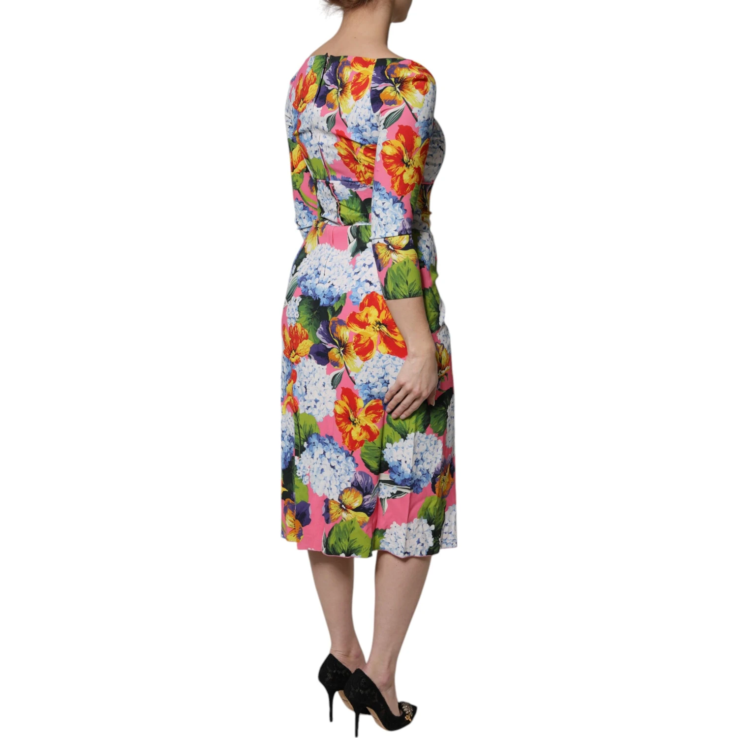 Multicolor Floral Side Slit Midi Dress