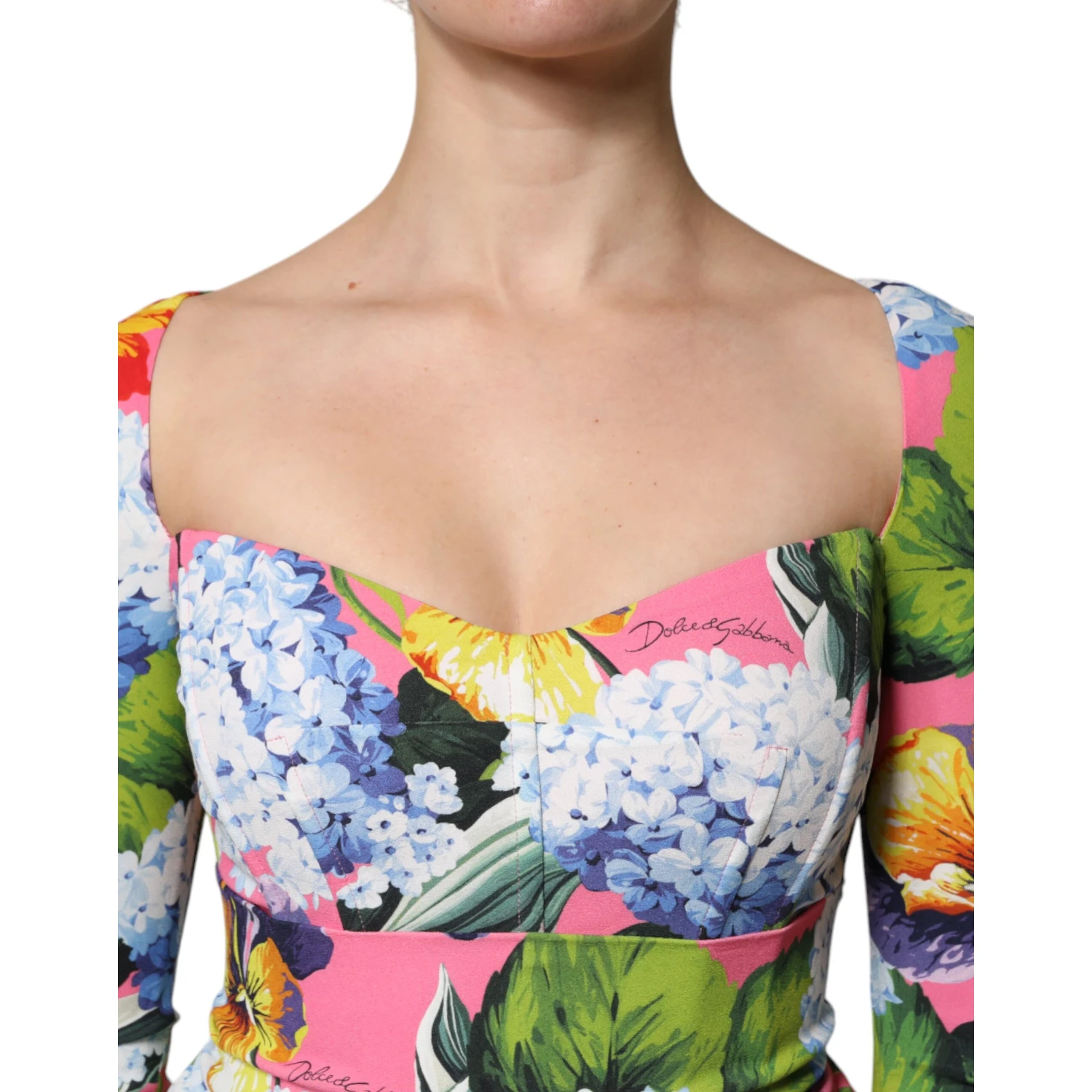 Multicolor Floral Side Slit Midi Dress
