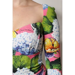 Multicolor Floral Side Slit Midi Dress