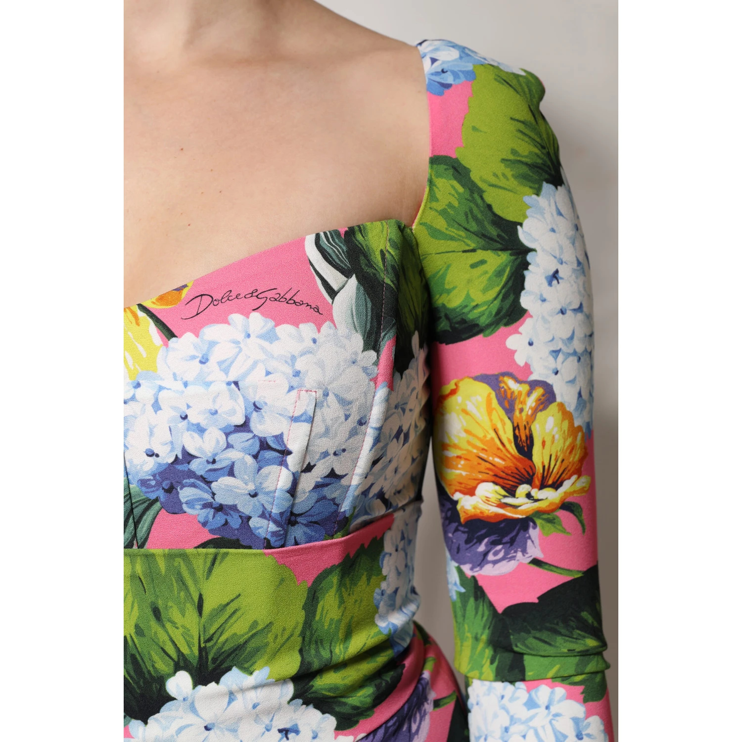 Multicolor Floral Side Slit Midi Dress