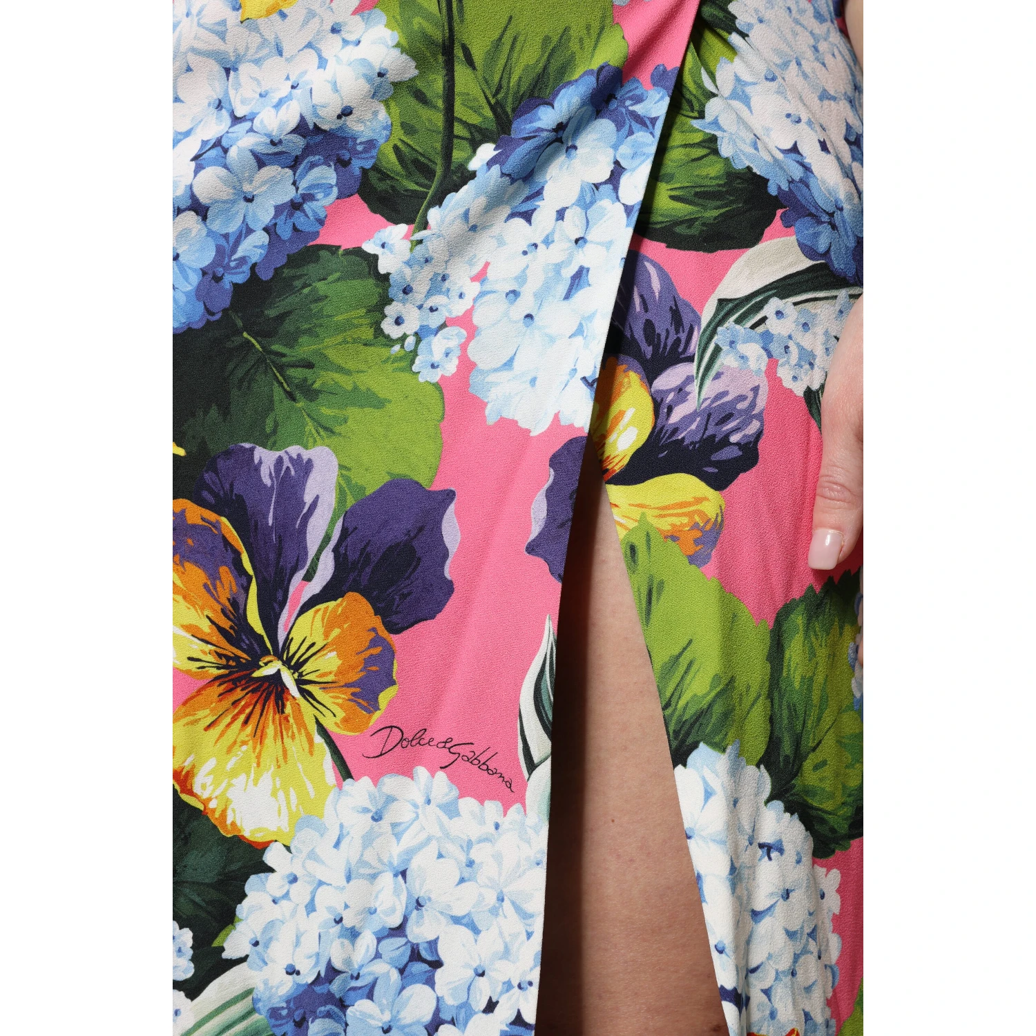 Multicolor Floral Side Slit Midi Dress