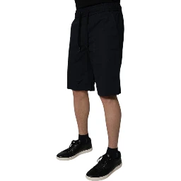 Black Cotton Sweatshorts Men Bermuda Shorts
