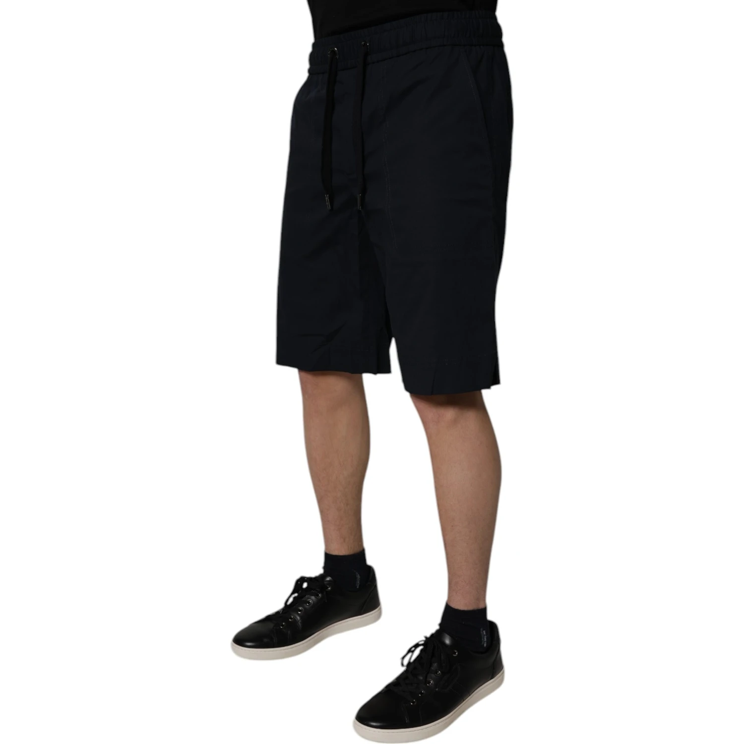 Black Cotton Sweatshorts Men Bermuda Shorts