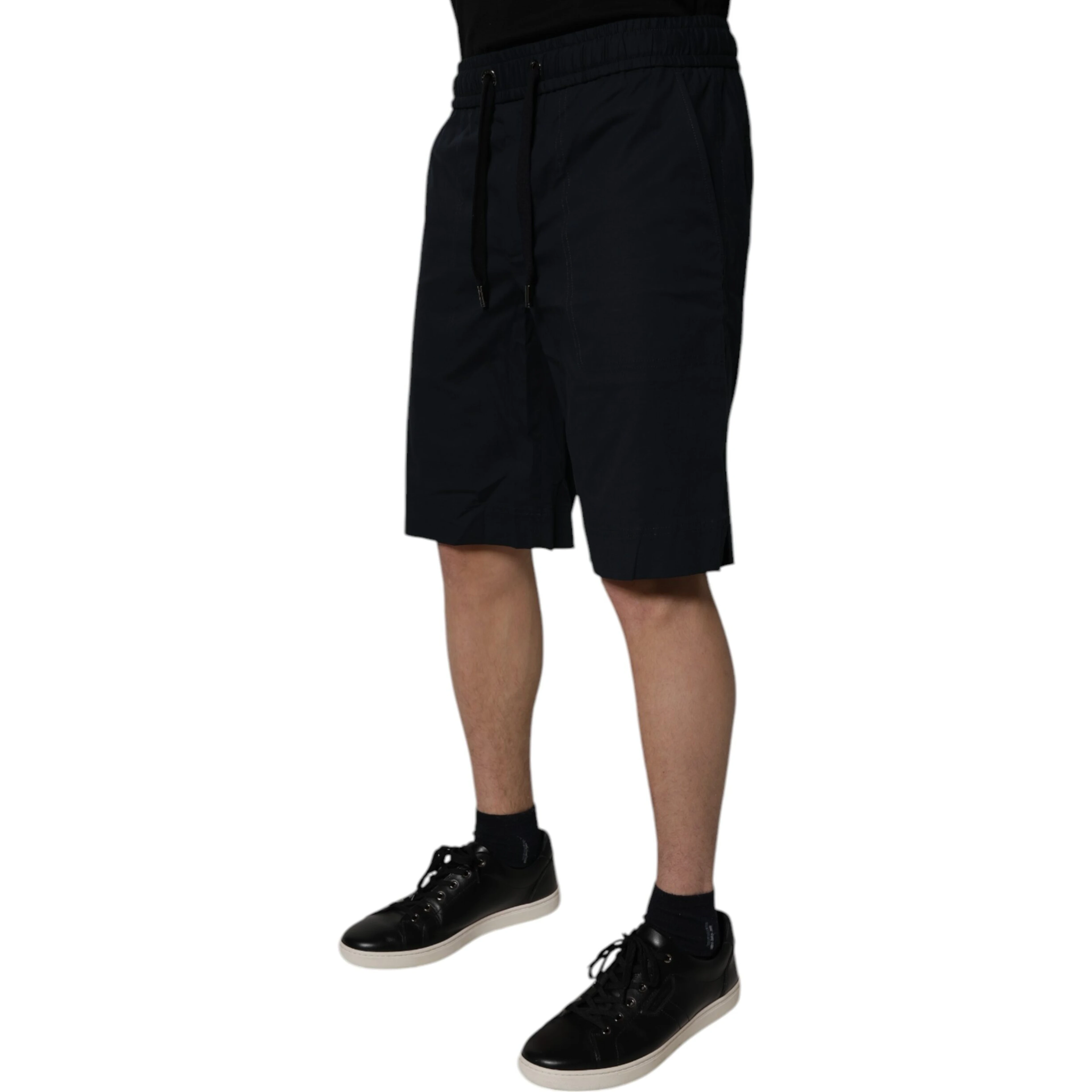 Black Cotton Sweatshorts Men Bermuda Shorts
