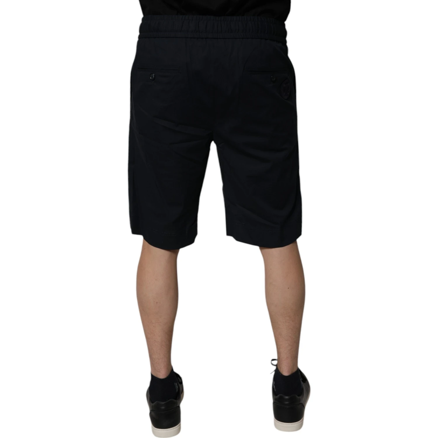 Black Cotton Sweatshorts Men Bermuda Shorts