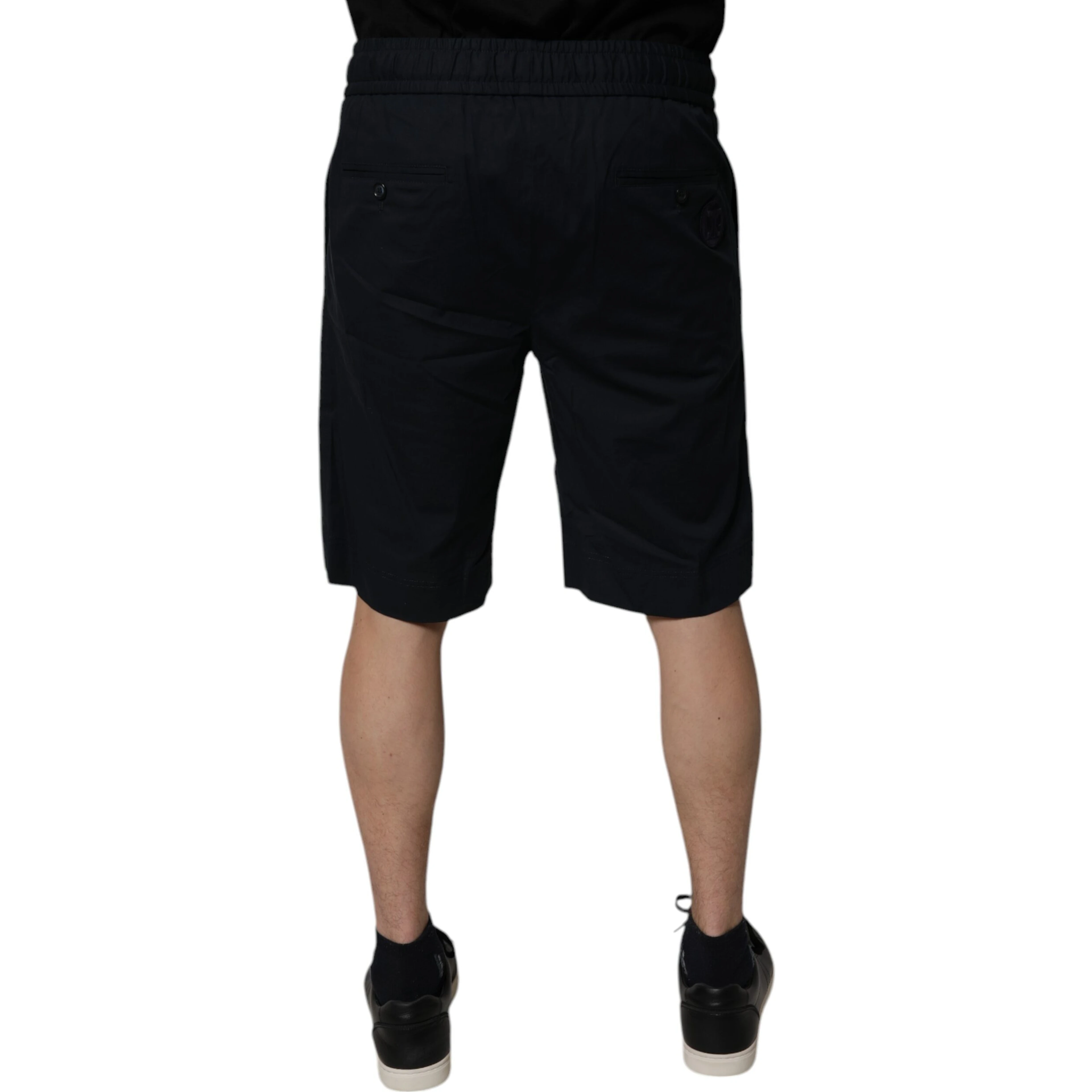 Black Cotton Sweatshorts Men Bermuda Shorts