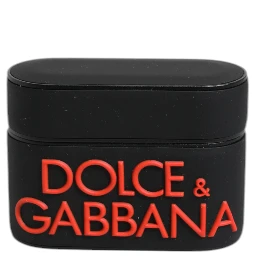 Black Orange Silicone Embossed Logo Airpods Case