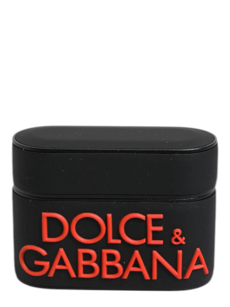 Black Orange Silicone Embossed Logo Airpods Case alternative