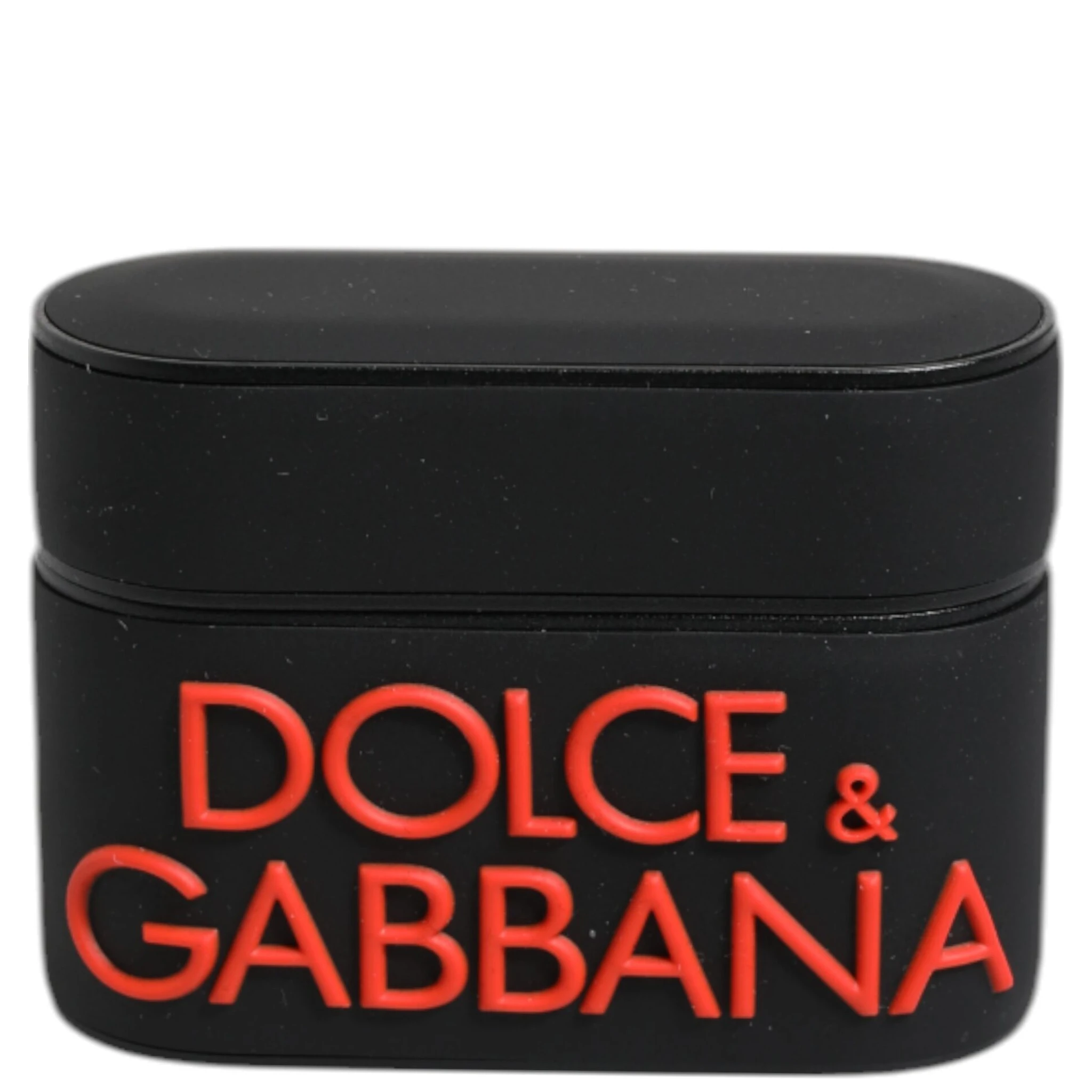 Black Orange Silicone Embossed Logo Airpods Case