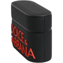 Black Orange Silicone Embossed Logo Airpods Case