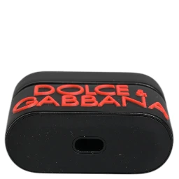 Black Orange Silicone Embossed Logo Airpods Case