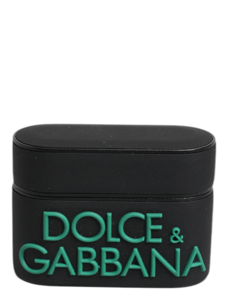 Black Orange Silicone Embossed Logo Airpods Case