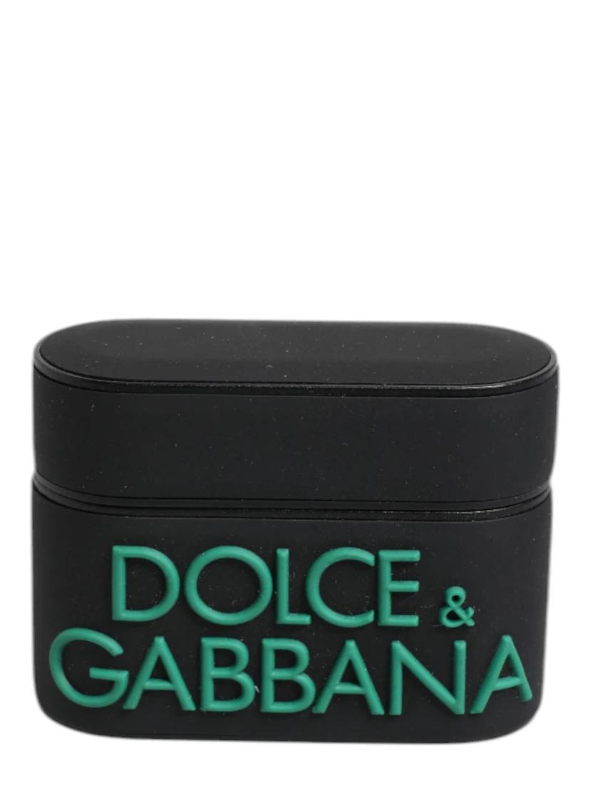 Black Orange Silicone Embossed Logo Airpods Case