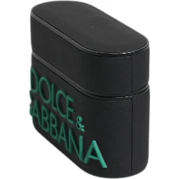 Black Orange Silicone Embossed Logo Airpods Case