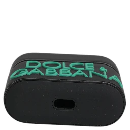 Black Orange Silicone Embossed Logo Airpods Case