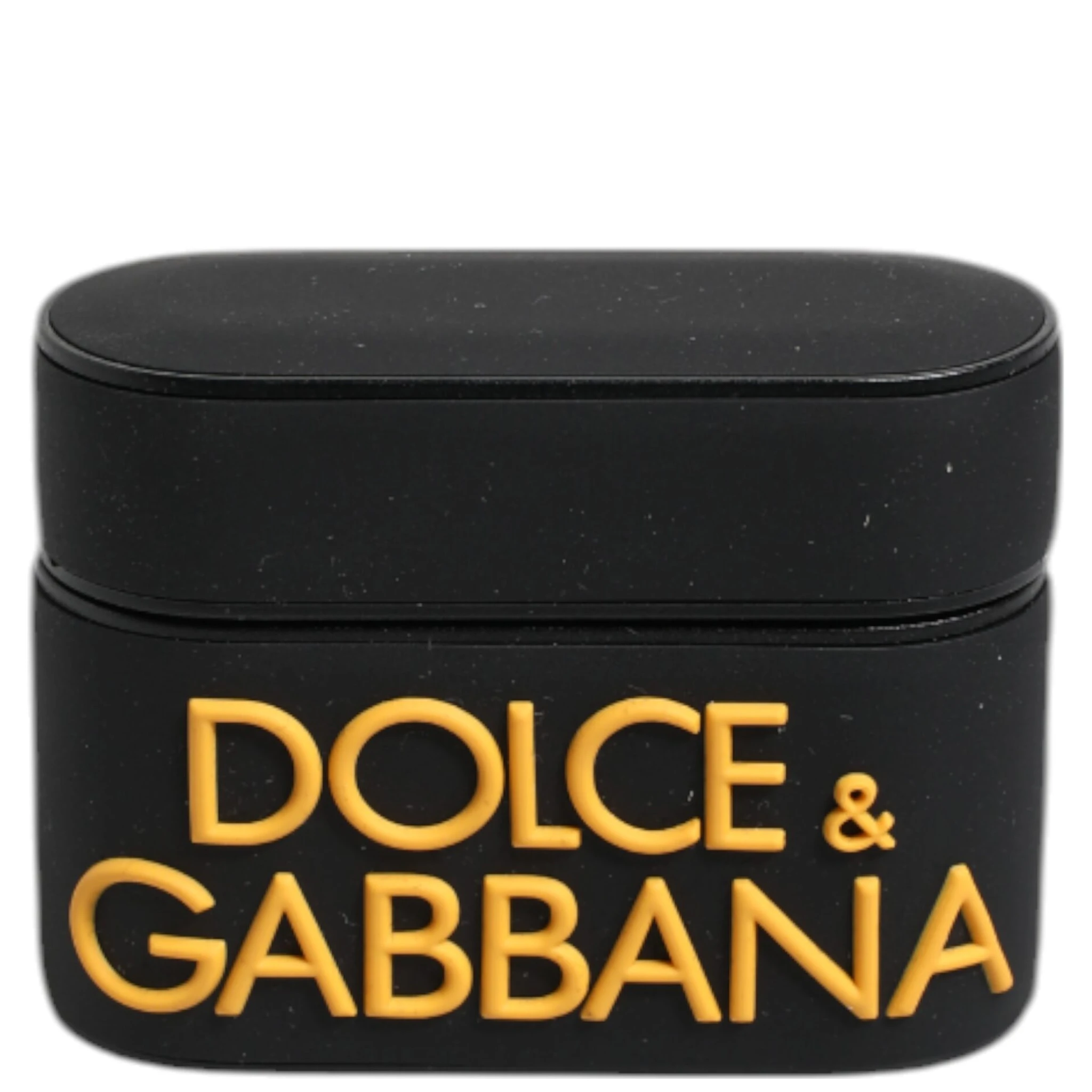 Black Yellow Silicone Embossed Logo Airpods Case