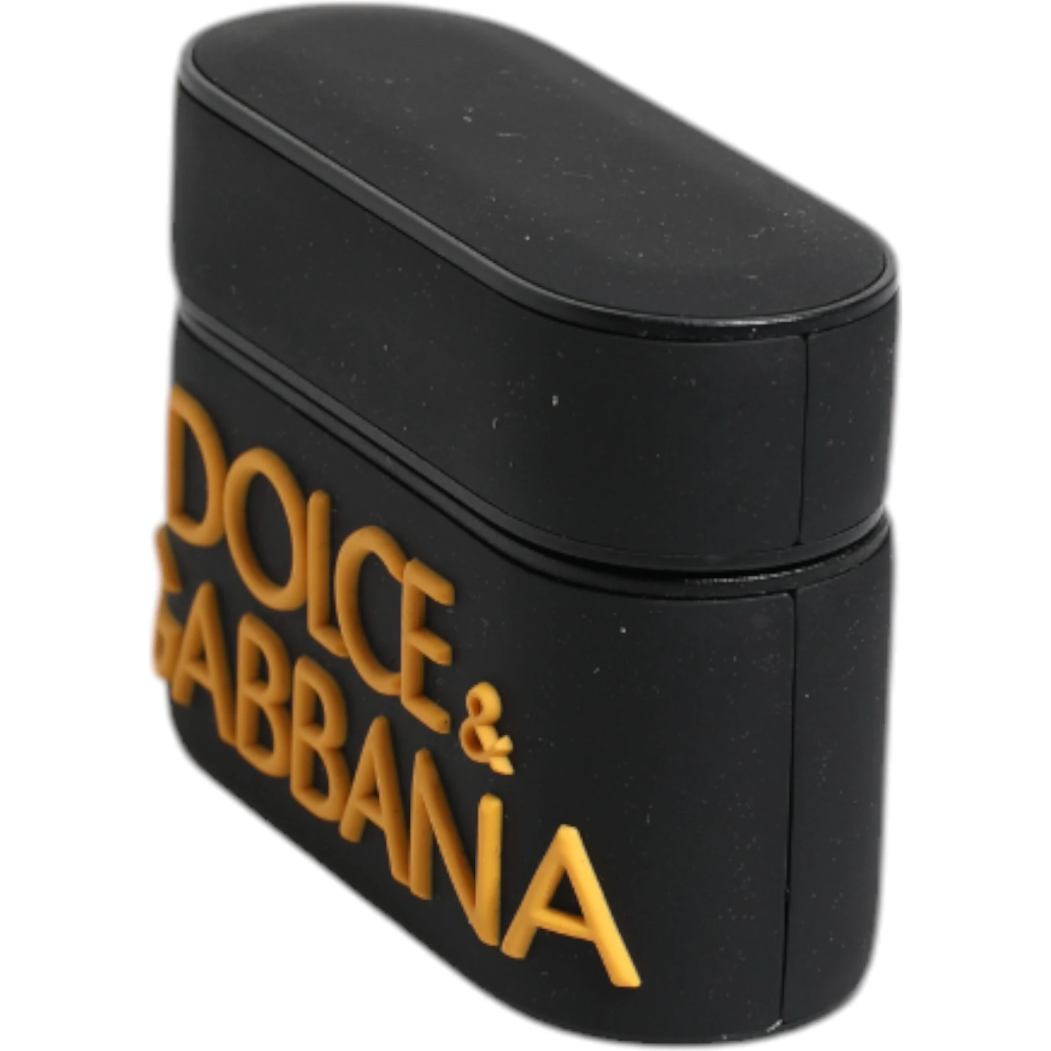 Black Yellow Silicone Embossed Logo Airpods Case