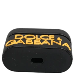 Black Yellow Silicone Embossed Logo Airpods Case