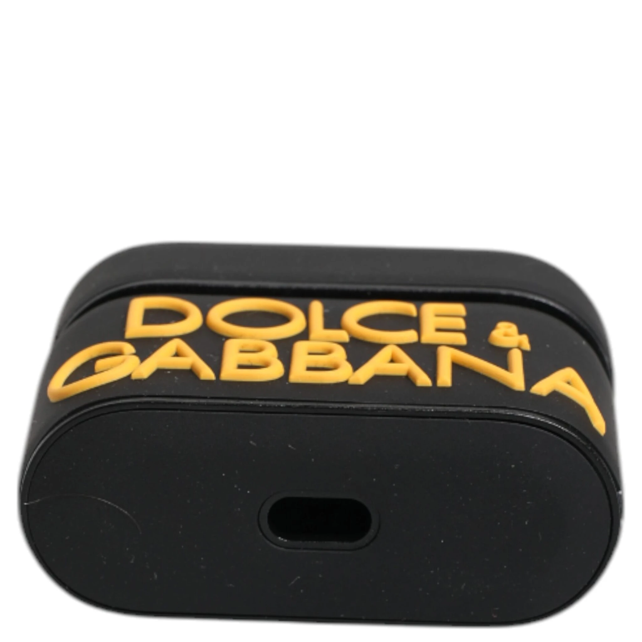 Black Yellow Silicone Embossed Logo Airpods Case