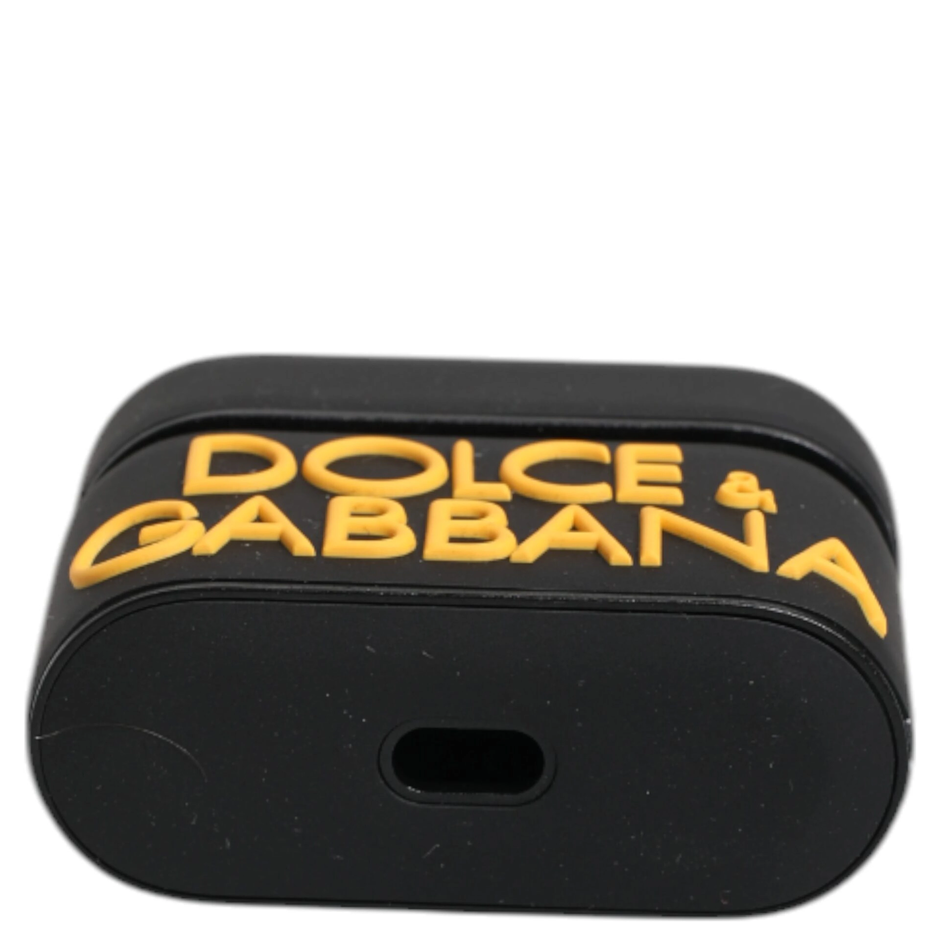 Black Yellow Silicone Embossed Logo Airpods Case