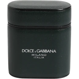 Green Calfskin Leather Logo Print Flip Holder Airpods Case