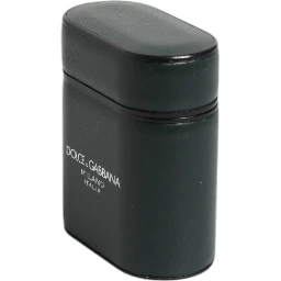 Green Calfskin Leather Logo Print Flip Holder Airpods Case