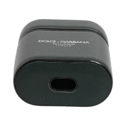 Green Calfskin Leather Logo Print Flip Holder Airpods Case