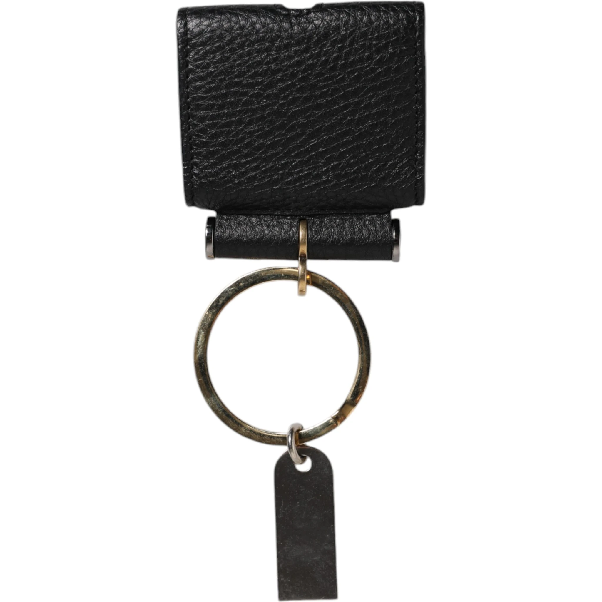 Black Leather Strap Gold Metal Logo Plaque Airpods Case