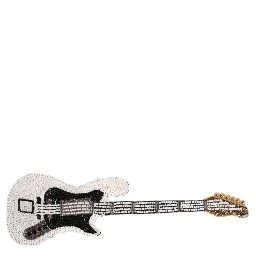 Gold Brass Logo Beaded Guitar Pin Brooch