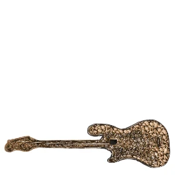 Gold Brass Logo Beaded Guitar Pin Brooch
