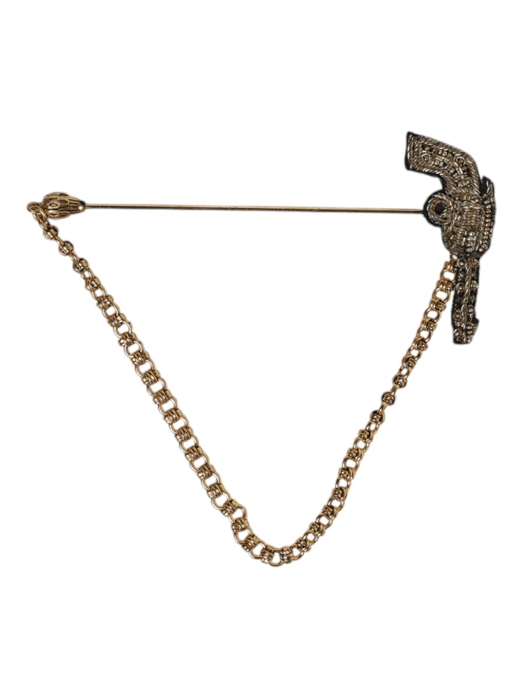 Black Gold Brass Copper Revolver Brooch Lapel Pin alternative