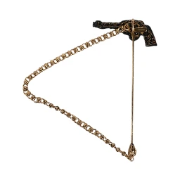 Black Gold Brass Copper Revolver Brooch Lapel Pin