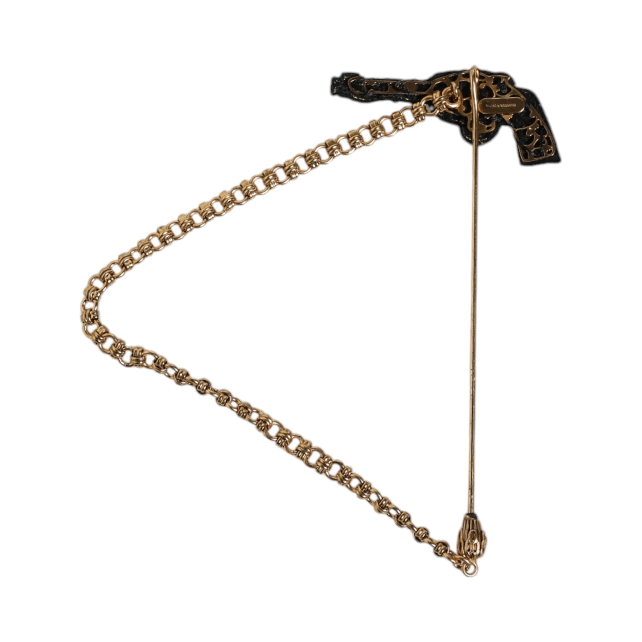 Black Gold Brass Copper Revolver Brooch Lapel Pin