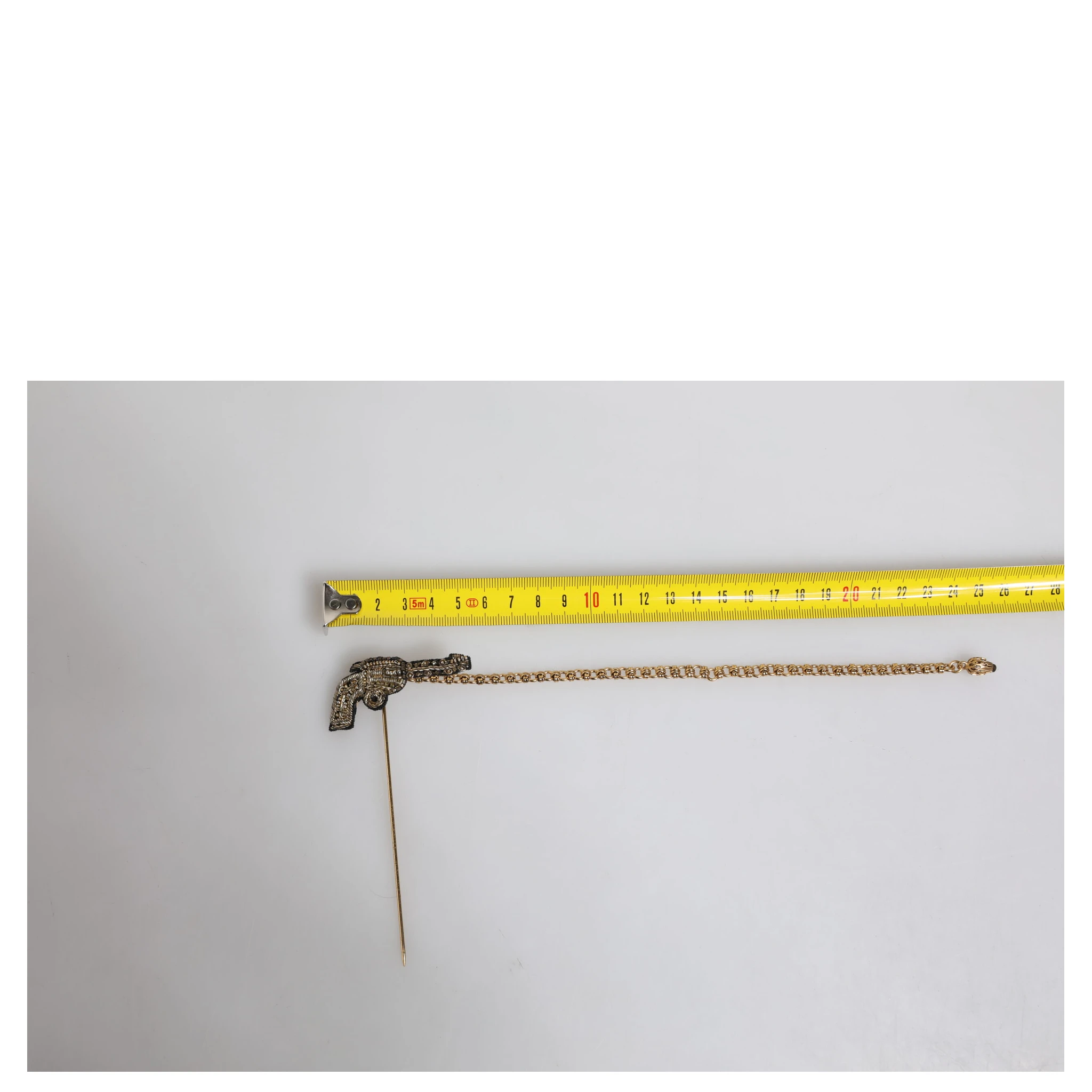 Black Gold Brass Copper Revolver Brooch Lapel Pin