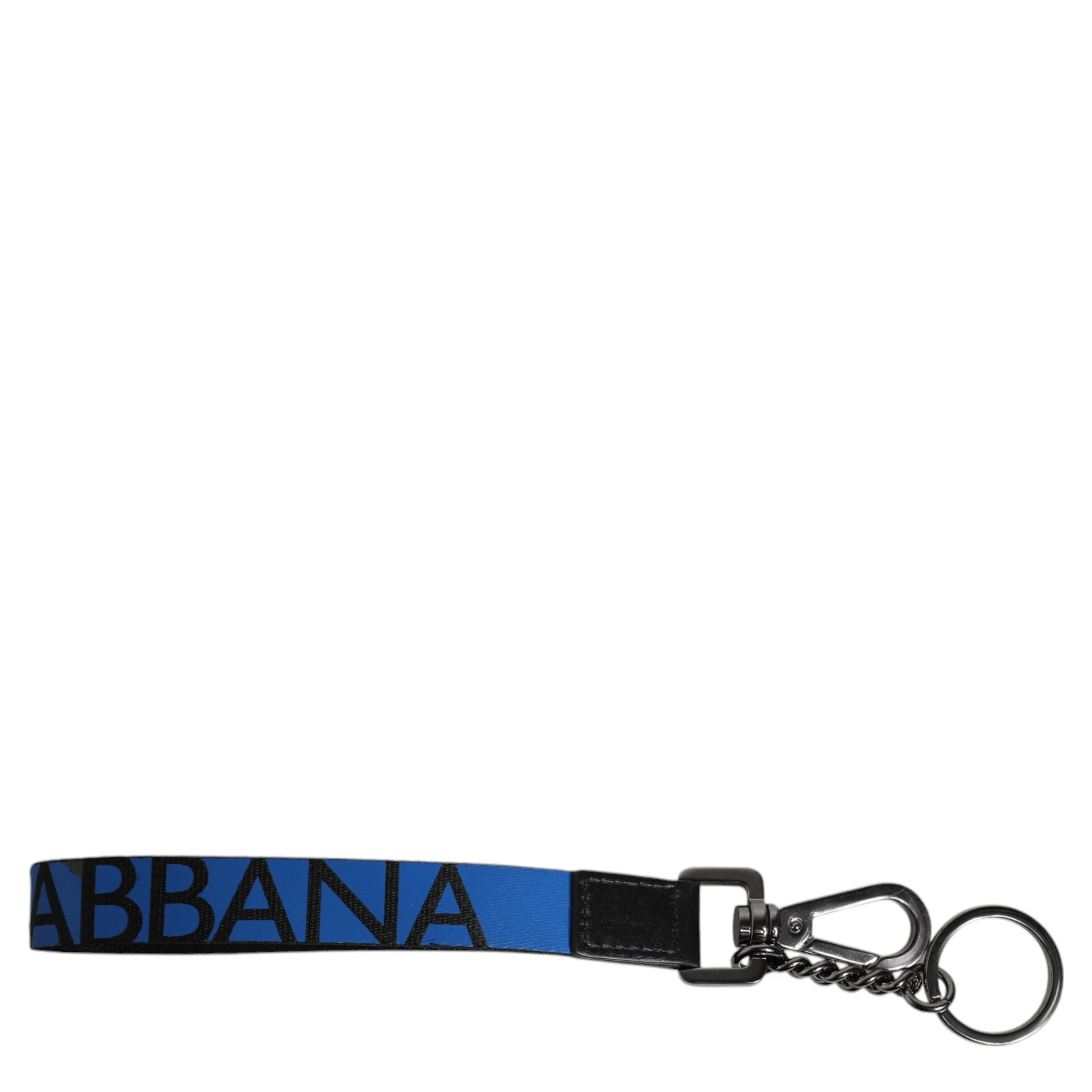 Blue Logo Nylon Silver Brass Men Holder Keychain Keyring