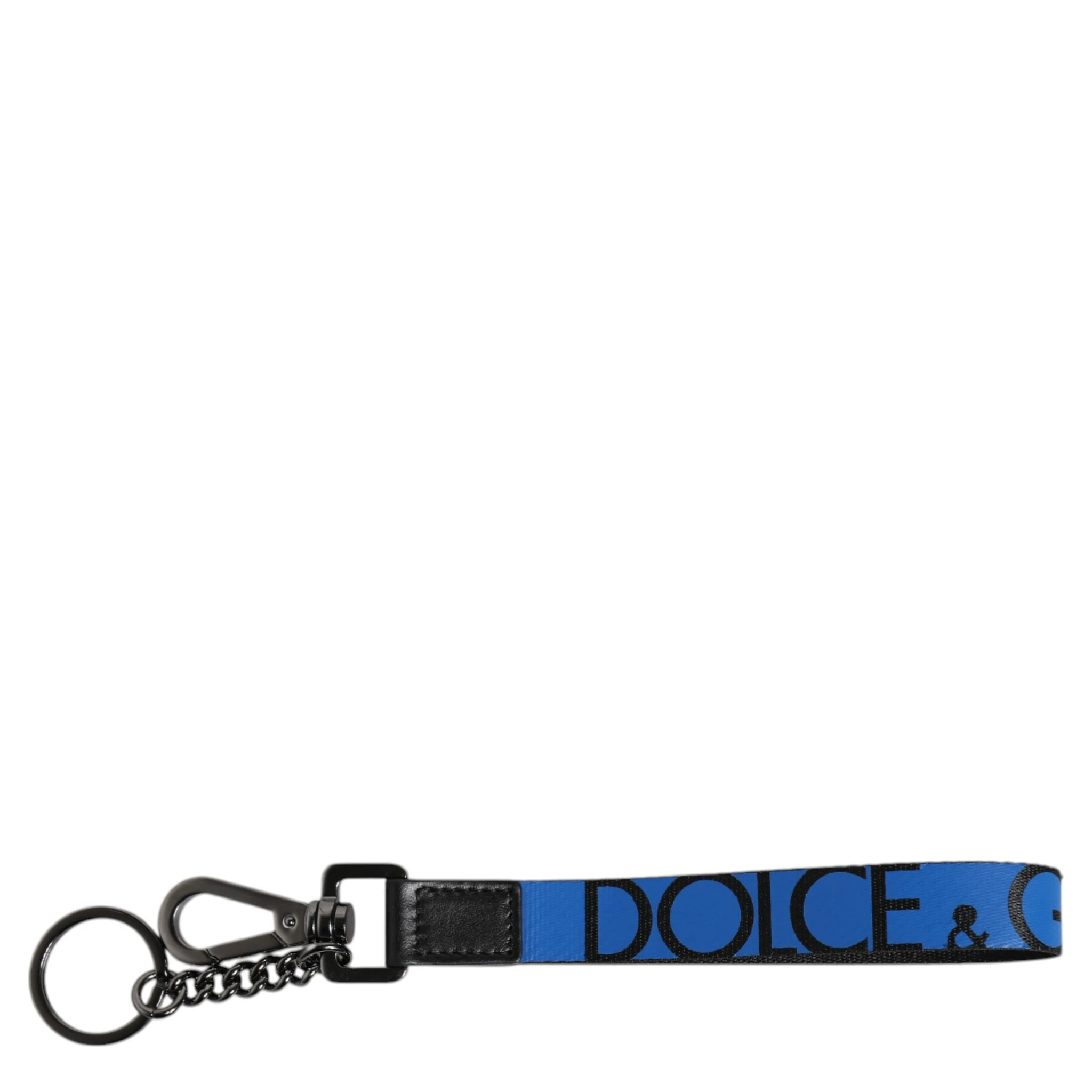 Blue Logo Nylon Silver Brass Men Holder Keychain Keyring